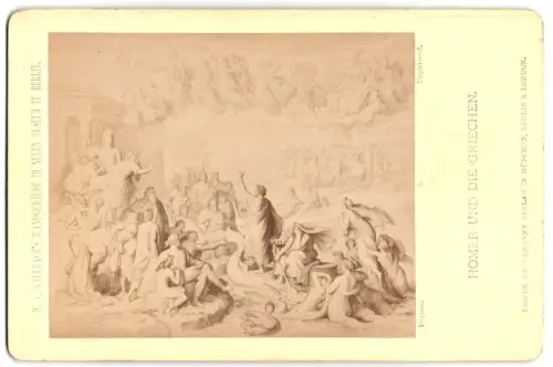 Fotografie Friedrich Bruckmann`s Verlag, Berlin, Homer und die Griechen nach einem Gemälde von W. v. Kaulbach