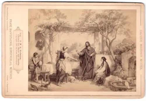Fotografie Franz Hanfstaengl Kunstverlag, München, Christus bei Maria und Martha nach einem Gemälde von J. M. H. Hofmann
