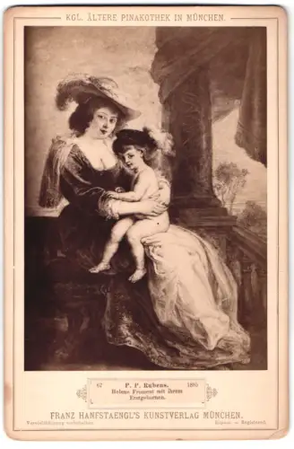 Fotografie Franz Hanfstaengl, München, Helene Froment mit ihrem Erstgeborenen nach einem Gemälde von P. P. Rubens