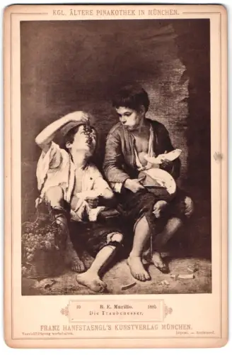 Fotografie Franz Hanfstaengl, München, Zwei Jungen essen Trauben, nach dem Gemälde Die Traubenesser von B. E. Murillo