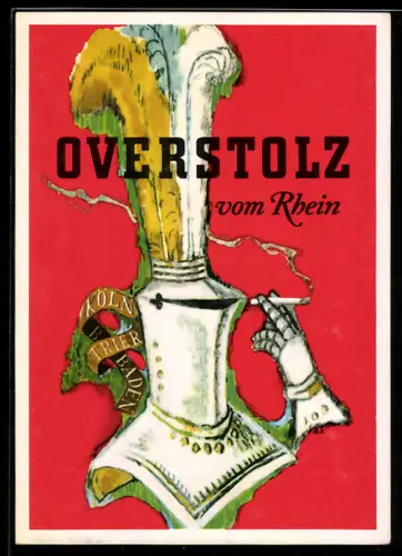Vertreterkarte Goslar, Overstolz vom Rhein, Rauchender Ritter, Rückseite Karte von Sehenswürdigkeiten des Ortes
