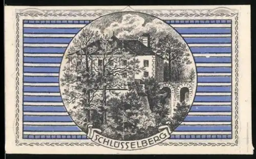 Notgeld Parz 1920, 20 Heller, Abbildung von Schloss Schüsselberg