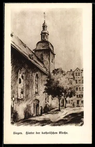 Künstler-AK Siegen, Partie hinter der katholischen Kirche