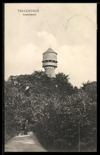 AK Travemünde, Blick auf den Wasserturm