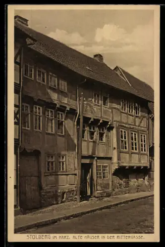 AK Stolberg im Harz, Alte Häuser in der Rittergasse