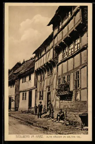 AK Stolberg, Alte Häuser im kalten Tal