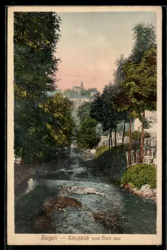 AK Siegen, Schlossblick vom Hain aus
