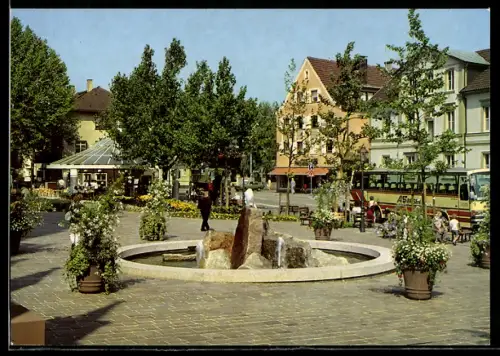 AK Bühl in Baden, Kirchenplatz mit Brunnen