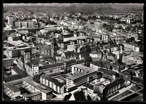 AK Alt-Frankfurt, Rathaus mit Paulskirche aus der Vogelschau