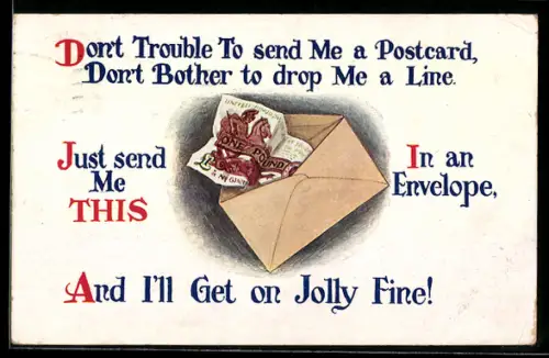 AK Geldschein im Briefumschlag