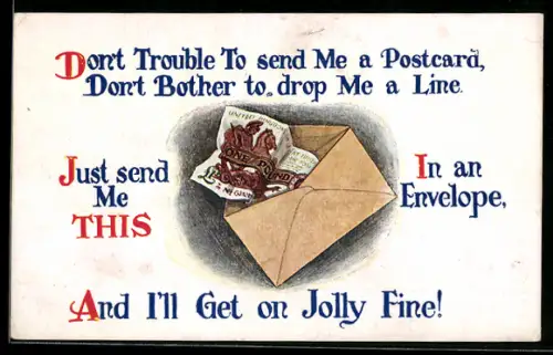 AK Geldschein im Briefumschlag