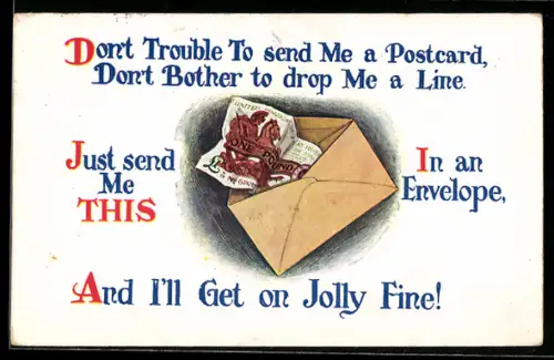 AK Geldschein im Briefumschlag