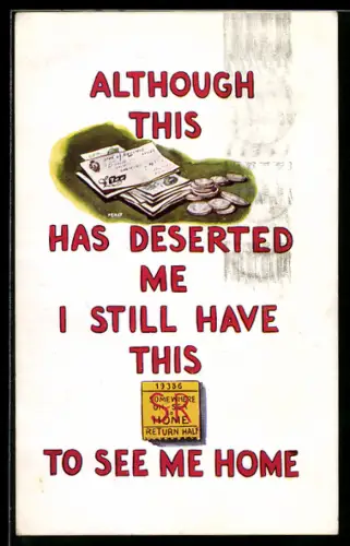 AK Geldscheine- und Münzen, Ticket