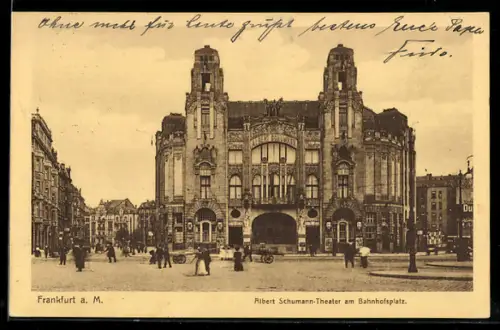 AK Frankfurt a. M., Albert Schumann-Theater am Bahnhofsplatz