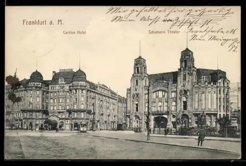 AK Frankfurt a. M., Carlton Hotel, Schumann Theater
