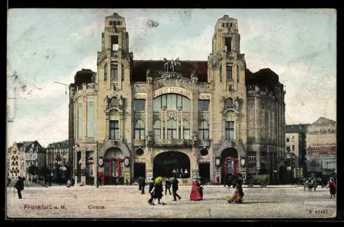 AK Frankfurt a. M., Circus Schumann, Fassadenansicht