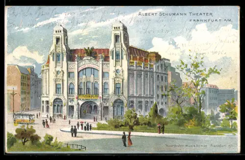 Lithographie Frankfurt a. M., Albert Schumann Theater