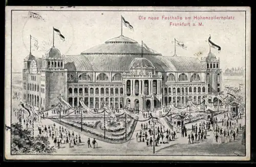 AK Frankfurt-Westend, Neue Festhalle am Hohenzollerplatz