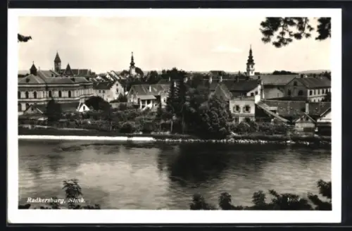 AK Radkersburg, Blick über die Mur zum Ort hinüber