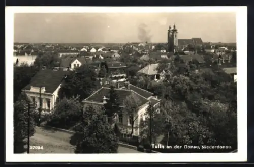 AK Tulln a. d. Donau, Totalansicht mit Kirche aus der Vogelschau