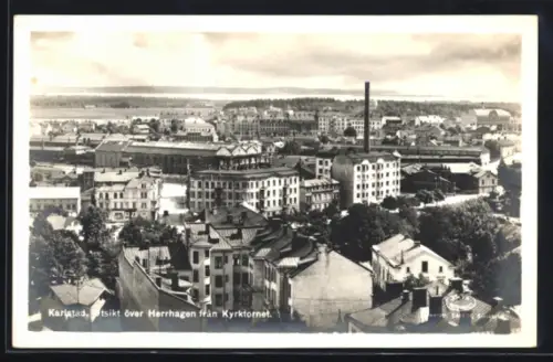 AK Karlstad, Utsikt över Herrhagen fran Kyrktornet