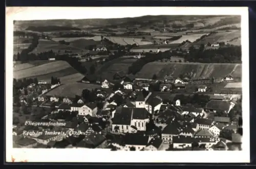 AK Raab im Innkreis, Totalansicht mit Umgebung, Fliegeraufnahme