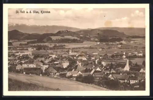 AK St. Veit a. d. Glan, Teilansicht mit Kirche