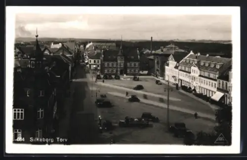 AK Silkeborg Torv, Marktplatz aus der Vogelschau