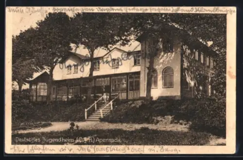 AK Apenrade, Deutsches Jugendheim vom Garten gesehen