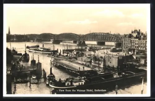 AK Rotterdam, View from the Weimar Hotel