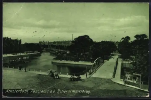 AK Amsterdam, Panorama b. d. Rotterdamerbrug