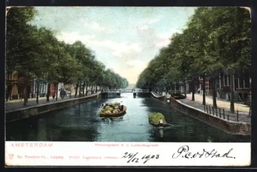 AK Amsterdam, Heerengracht b. d. Leidschegracht