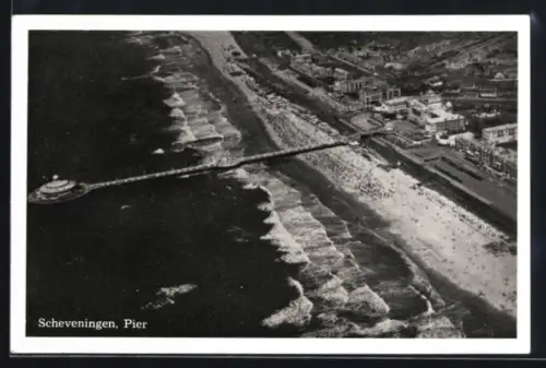 AK Scheveningen, Strand, Fliegeraufnahme