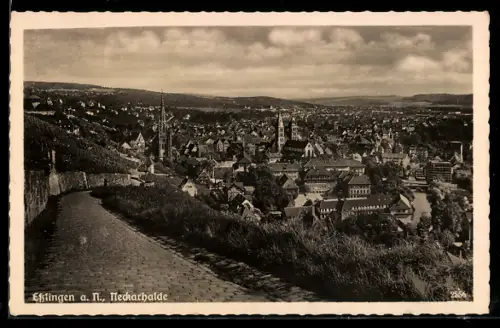 AK Esslingen a. N., Neckarhalde aus der Vogelschau