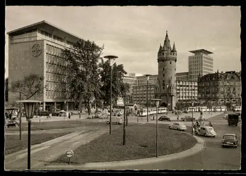 AK Frankfurt a. M., Eschenheimer Turm mit Hauptpost