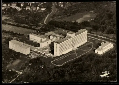AK Frankfurt-Bornheim, St. Katharinenkrankenhaus aus der Luft, Sackbacher Landstrasse 65