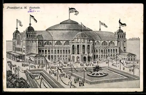 AK Frankfurt-Westend, Blick zur Festhalle