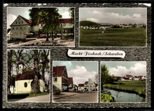 AK Fischach a. d. Schmutter, Gasthof u. Pension Traube, Kreissparkasse