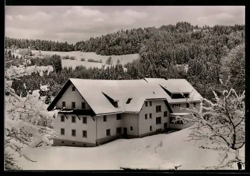 AK St. Blasien, Haus Ballenberg in Winterlandschaft