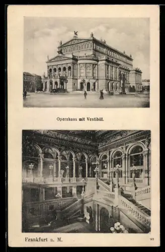 AK Frankfurt /Main, Opernhaus mit Vestibül