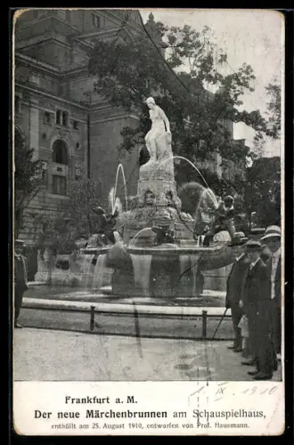 AK Frankfurt /Main, der neue Märchenbrunnen am Schauspielhaus