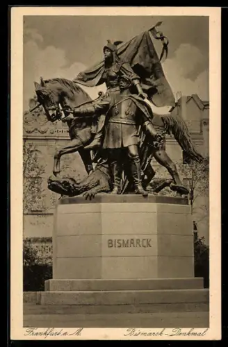 AK Frankfurt a. M., Bismarck-Denkmal
