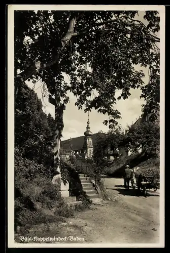 AK Bühl-Rappelwindeck /Baden, Ortspartie mit Kirche und Flurkreuz