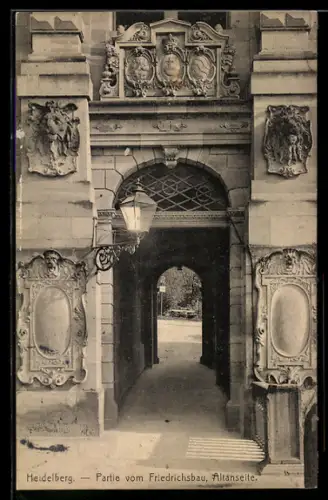 AK Heidelberg, Friedrichsbau, Altanseite