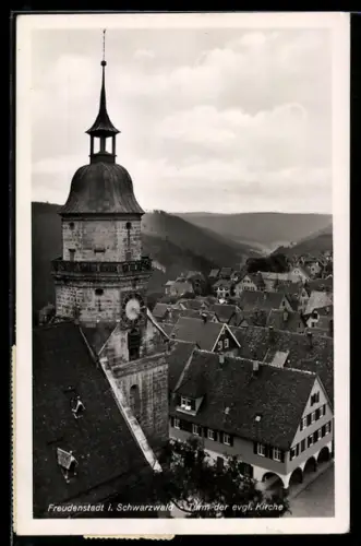 AK Freudenstadt i. Schwarzwald, Turm der evgl. Kirche