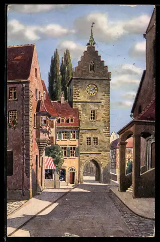 AK Überlingen, Das Franziskanertor, Frontalansicht