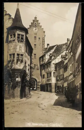 AK Meersburg, Strasse am Obertor mit Gasthof zum Bären