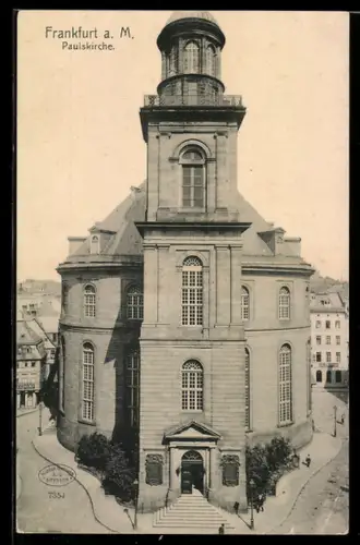 AK Alt-Frankfurt, Paulskirche mit Strassenpartie