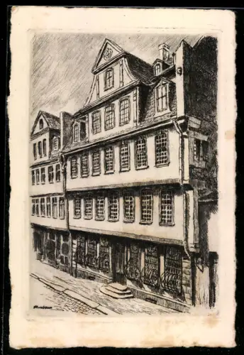 Künstler-AK Alt-Frankfurt, Goethehaus