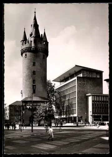 AK Frankfurt am Main, Eschenheimer turm und Bayer-Haus